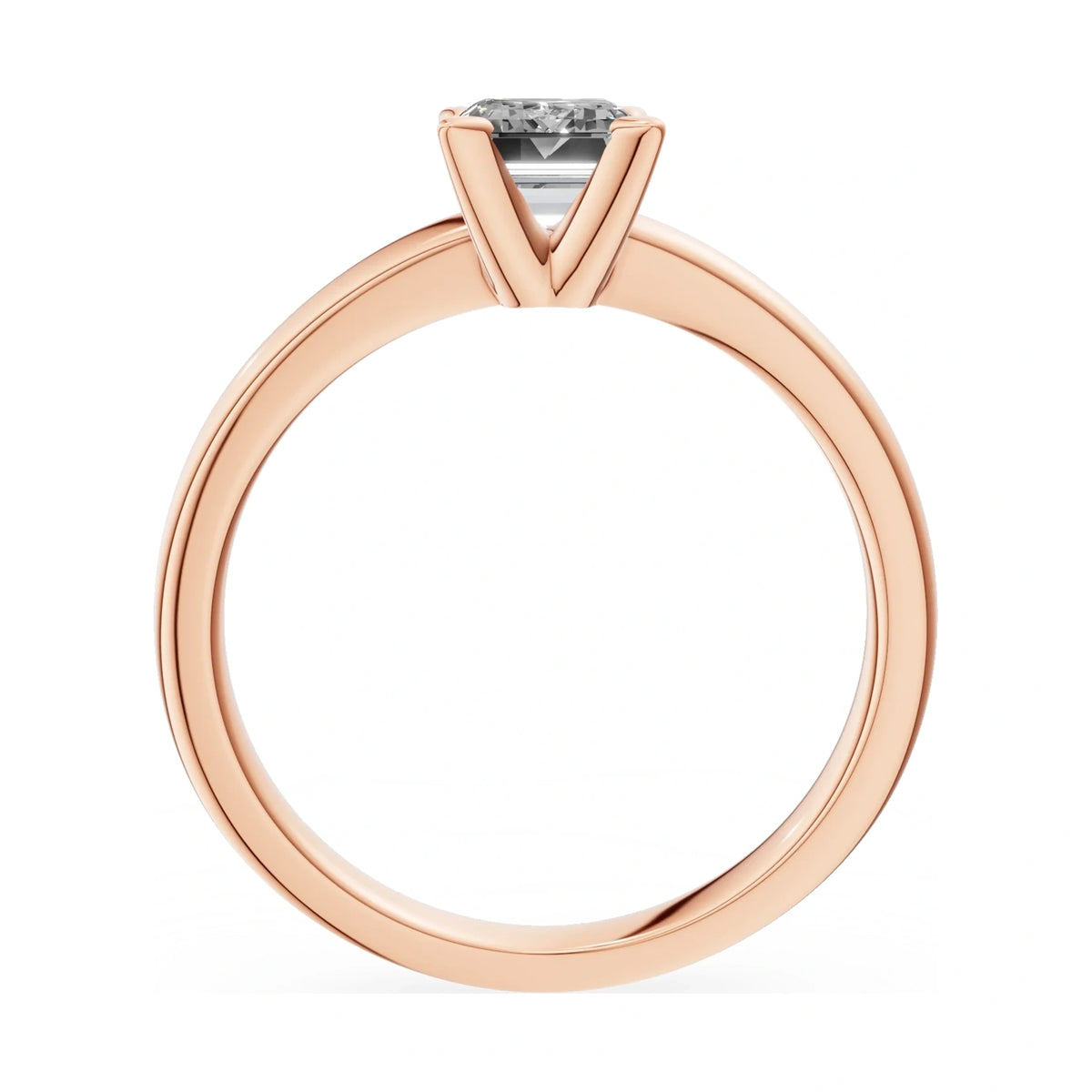 GREMARI Seven Grace emerald-cut lab-grown diamond engagement ring in 14K rose gold, 1.00 ct