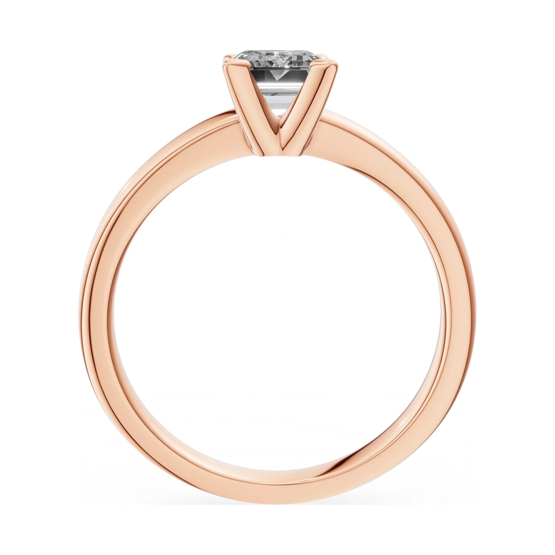 GREMARI Seven Grace emerald-cut lab-grown diamond engagement ring in 14K rose gold, 1.00 ct