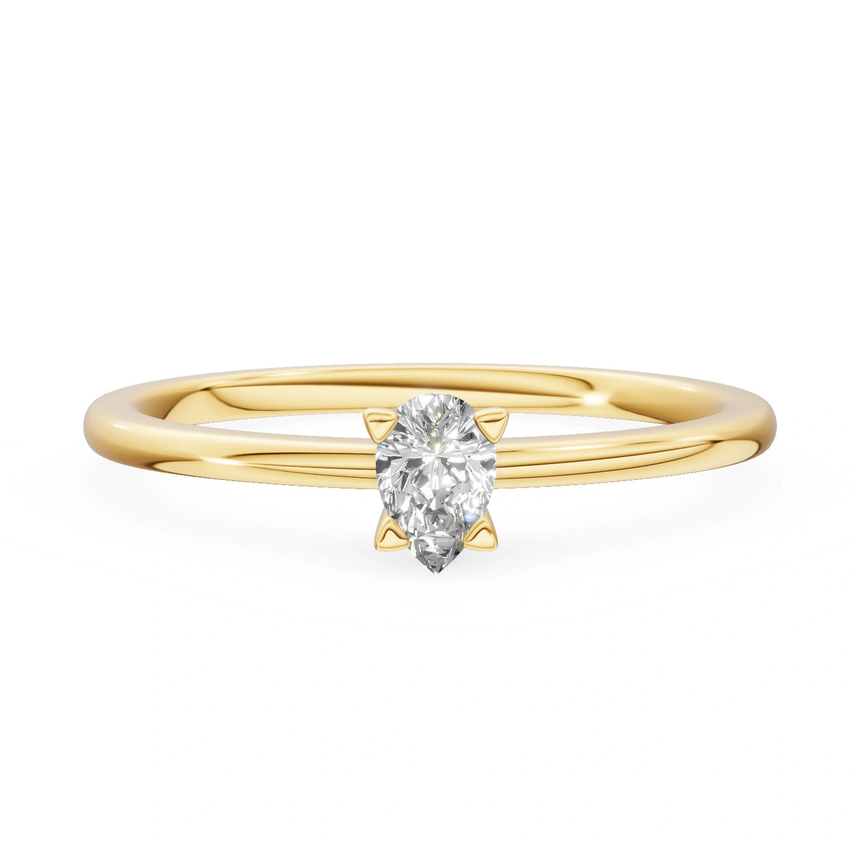 Gremari Seven Grace zásnubní prsten ze žlutého zlata s 0,15 ct přírodním diamantem – Pear