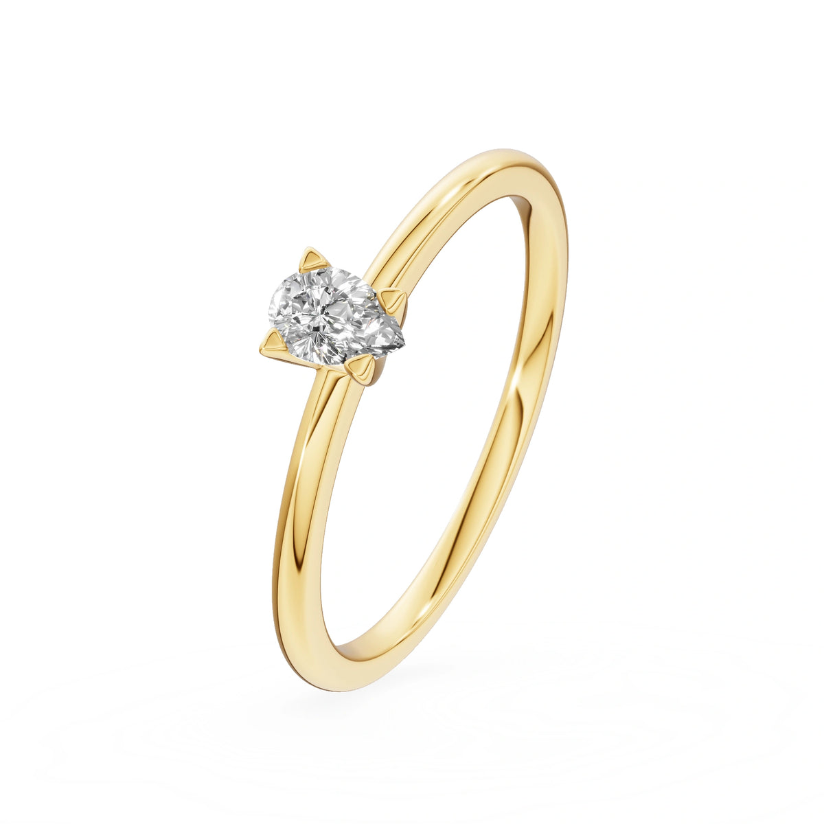 Gremari Seven Grace zásnubní prsten ze žlutého zlata s 0,15 ct přírodním diamantem – Pear