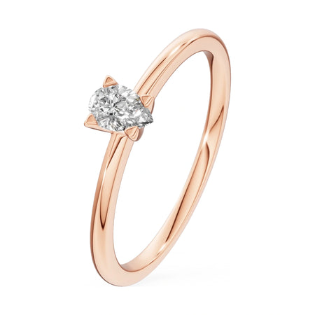 0.15 ct pear-cut lab-grown diamond GREMARI Seven Grace engagement ring in 14K rose gold