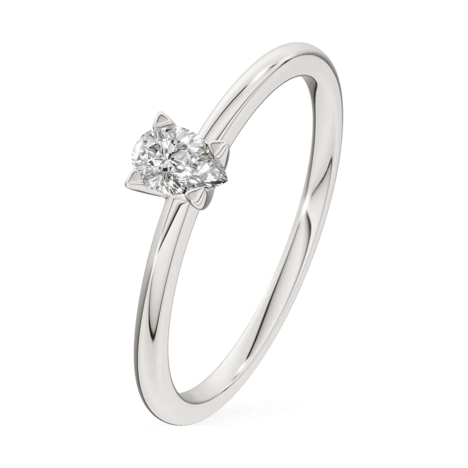0.15 ct pear-cut lab-grown diamond GREMARI Seven Grace engagement ring in 14K white gold