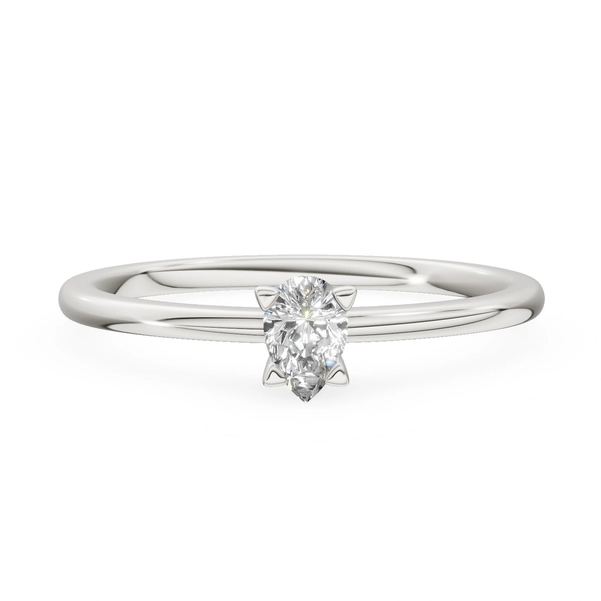 Gremari Seven Grace zásnubní prsten z bílého zlata s 0,15 ct přírodním diamantem – Pear