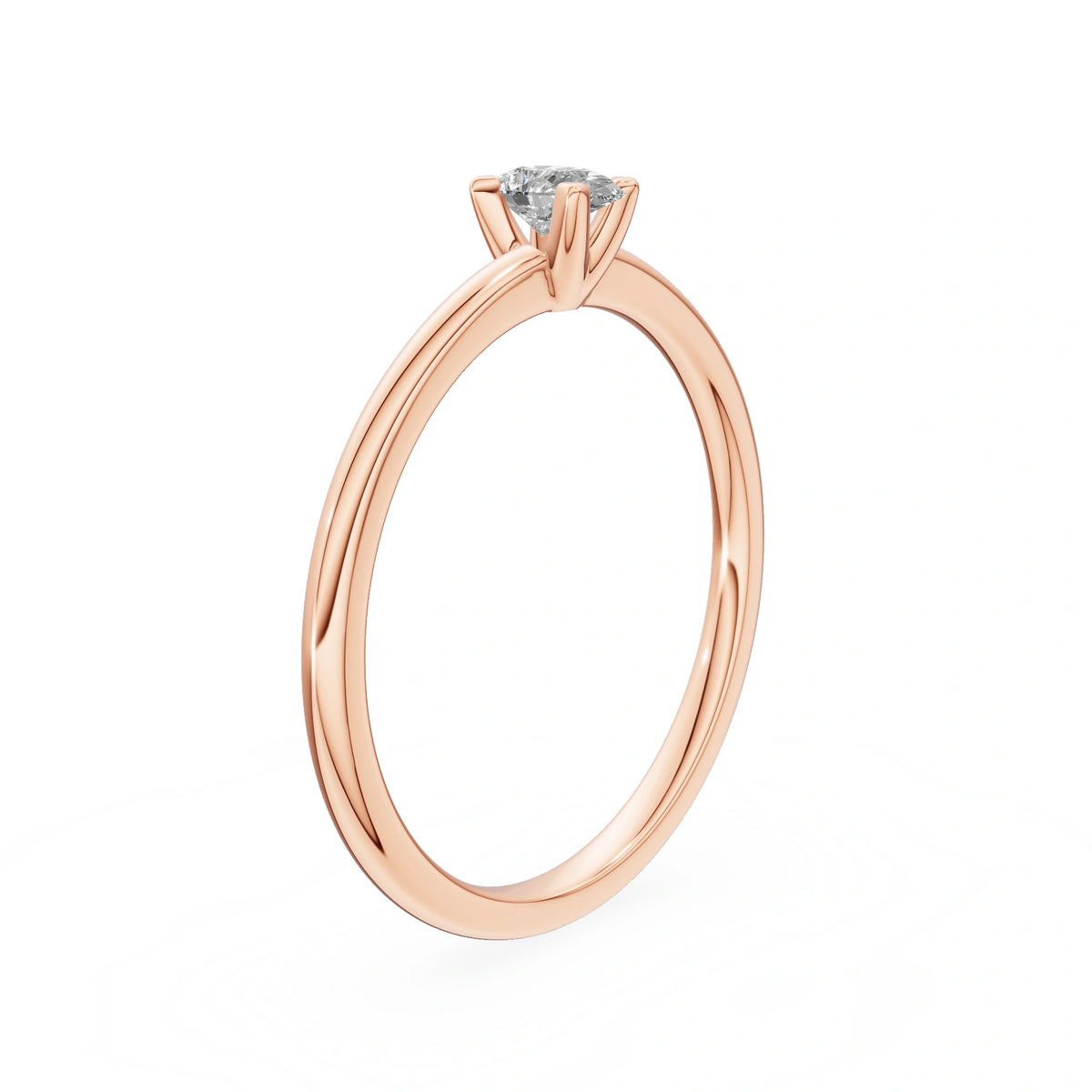Gremari Seven Grace zásnubní prsten z růžového zlata s 0,15 ct lab-grown diamantem – Pear