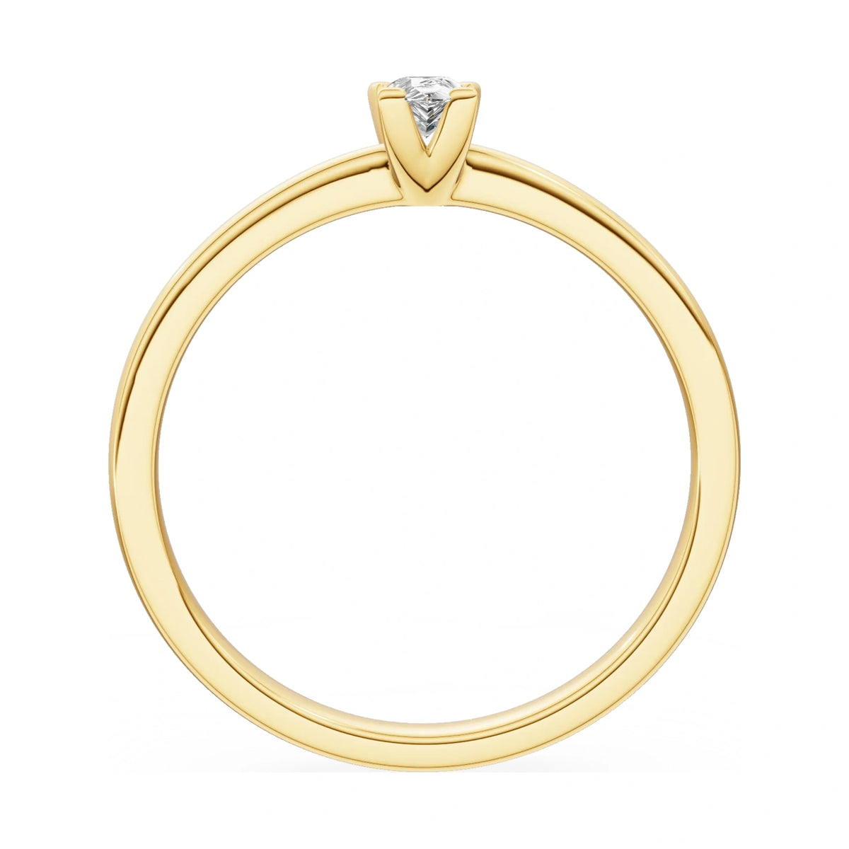 GREMARI Seven Grace pear-cut lab-grown diamond engagement ring in 14K yellow gold, 0.15 ct