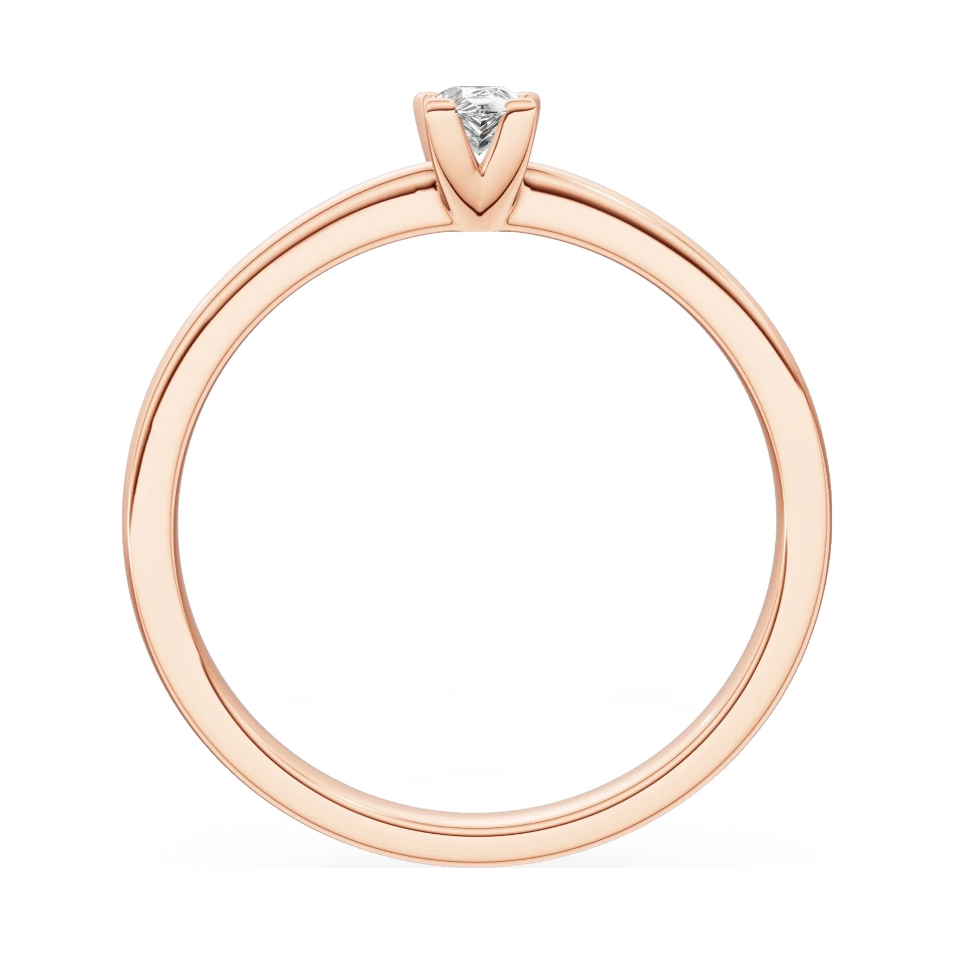 GREMARI Seven Grace pear-cut lab-grown diamond engagement ring in 14K rose gold, 0.15 ct