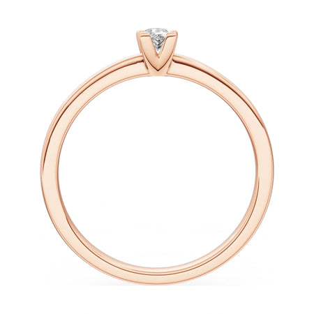GREMARI Seven Grace pear-cut lab-grown diamond engagement ring in 14K rose gold, 0.15 ct
