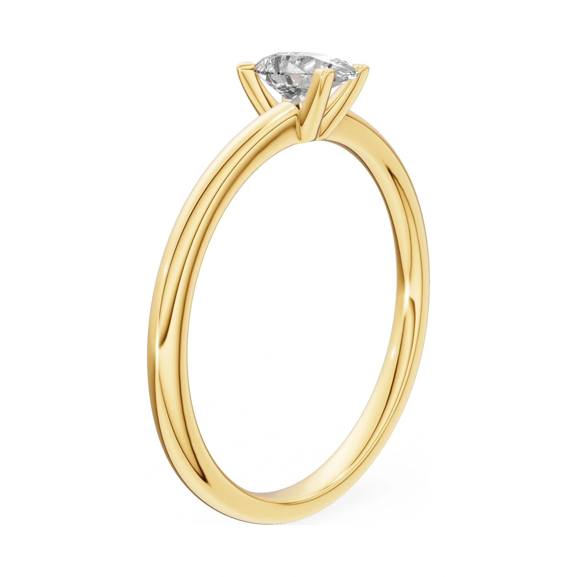 14K yellow gold GREMARI Seven Grace ring with 0.30 ct pear-cut lab-grown diamond