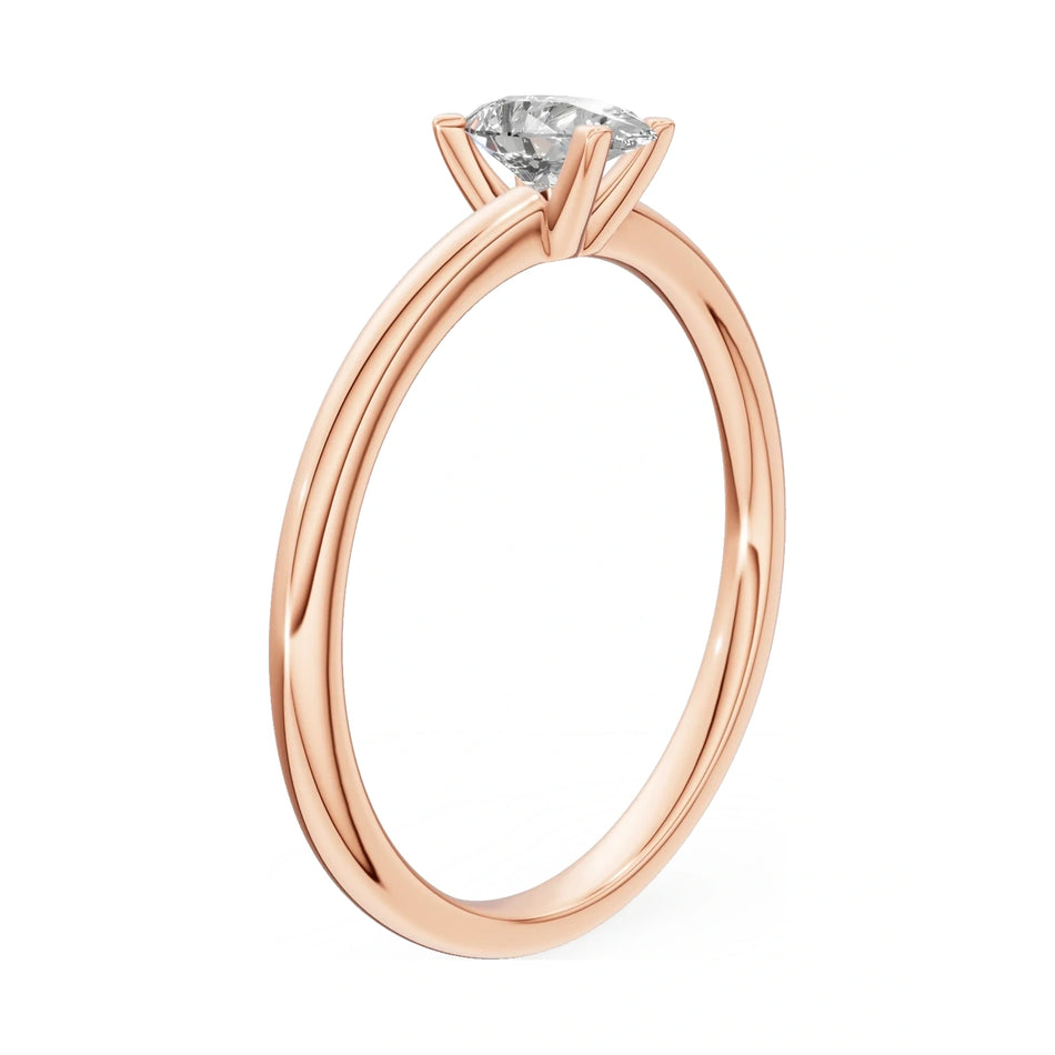 14K rose gold GREMARI Seven Grace ring with 0.30 ct pear-cut lab-grown diamond
