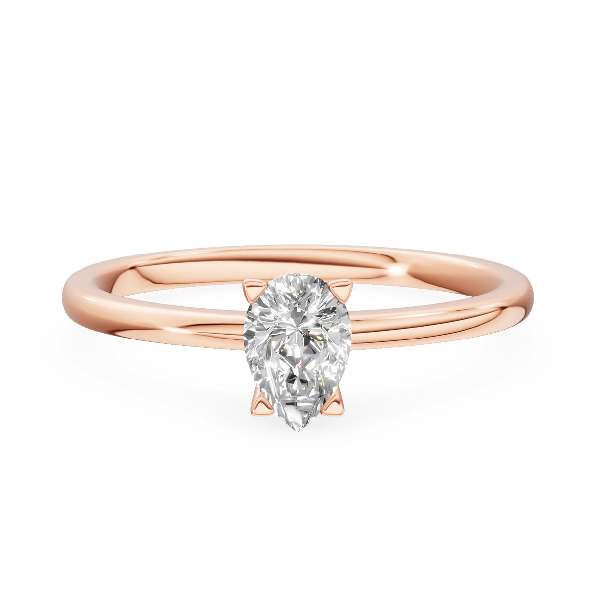 Gremari Seven Grace zásnubní prsten z růžového zlata s 0,30 ct lab-grown diamantem – Pear