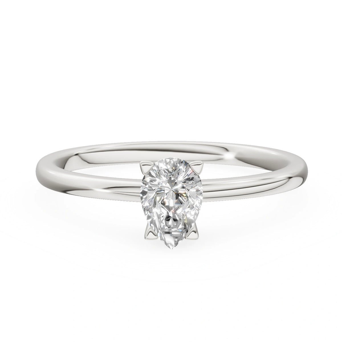 Gremari Seven Grace zásnubní prsten z bílého zlata s 0,30 ct lab-grown diamantem – Pear