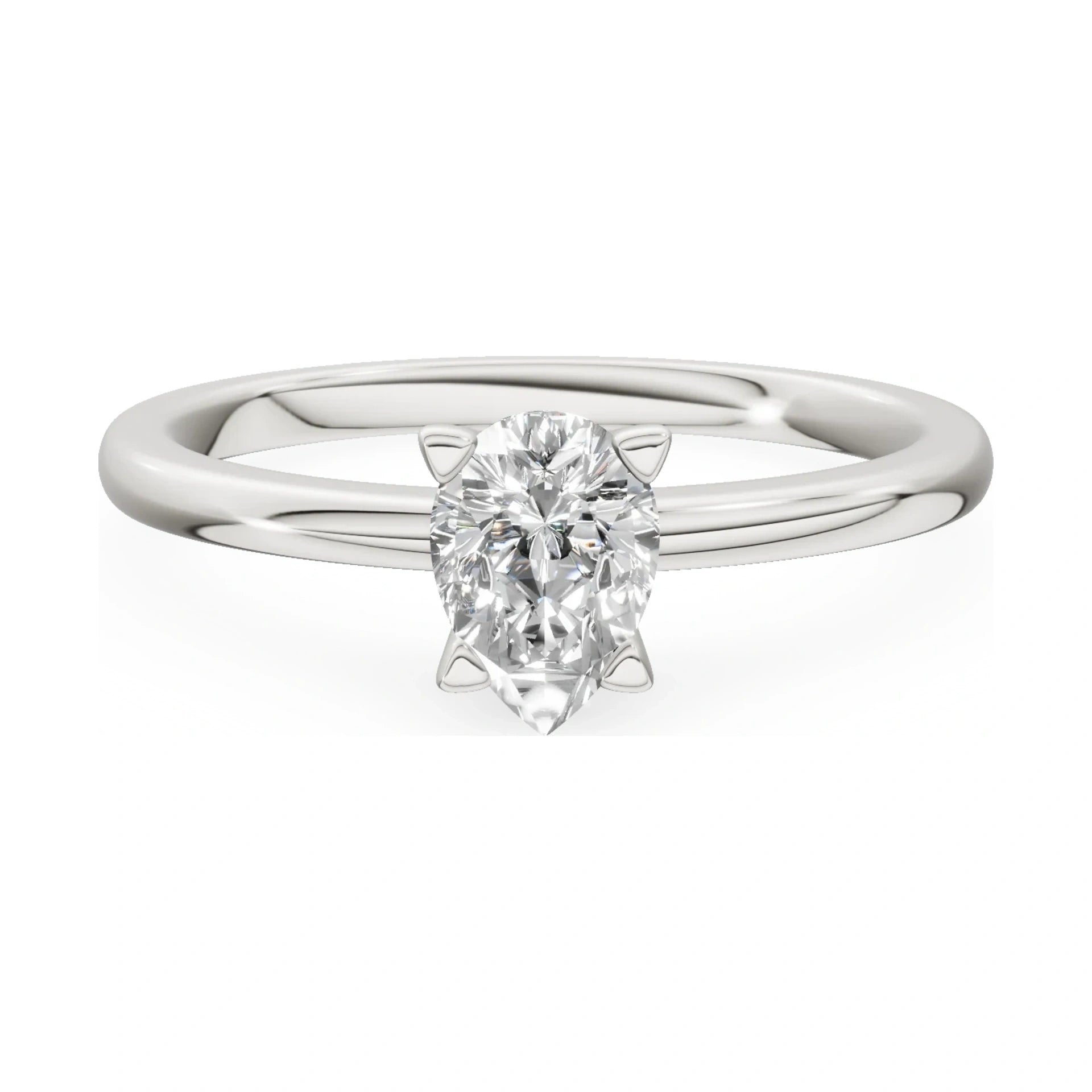 GREMARI Seven Grace 14K white gold engagement ring with 0.50 ct pear-cut lab-grown diamond