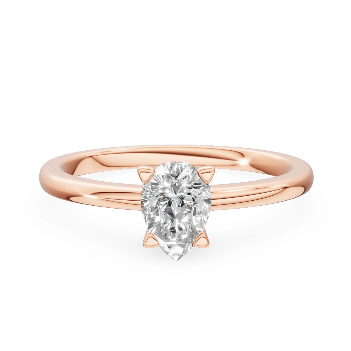 Gremari Seven Grace zásnubní prsten z růžového zlata s 0,50 ct lab-grown diamantem – Pear