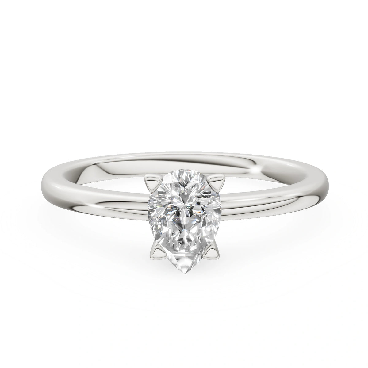 Gremari Seven Grace zásnubní prsten z bílého zlata s 0,50 ct lab-grown diamantem – Pear