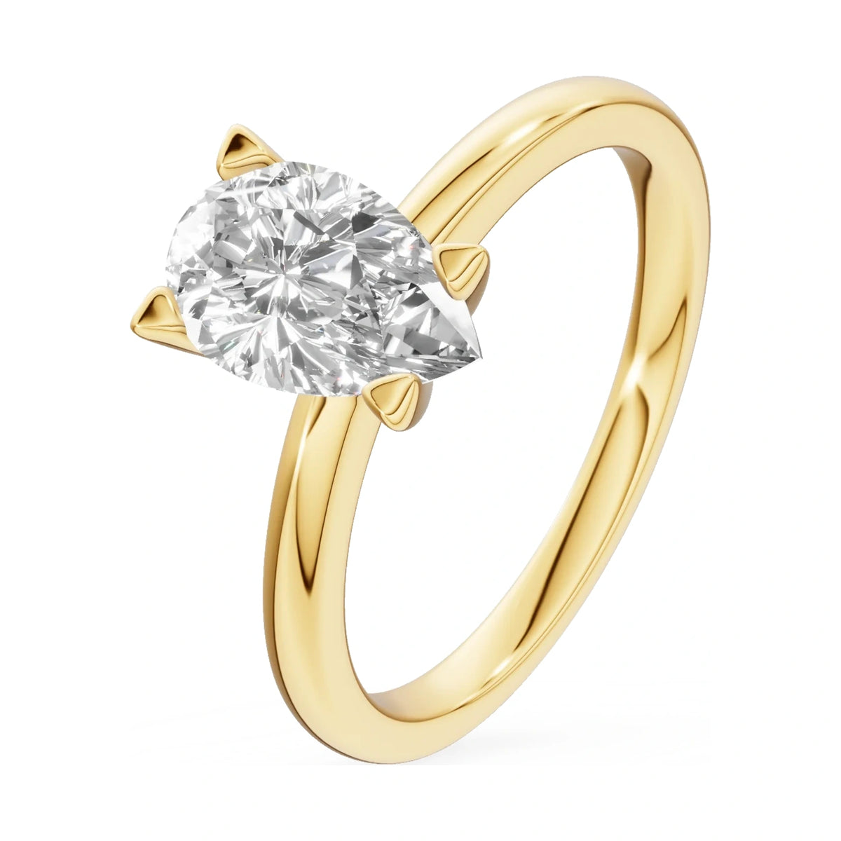 1.00 ct pear-cut lab-grown diamond GREMARI Seven Grace engagement ring in 14K yellow gold