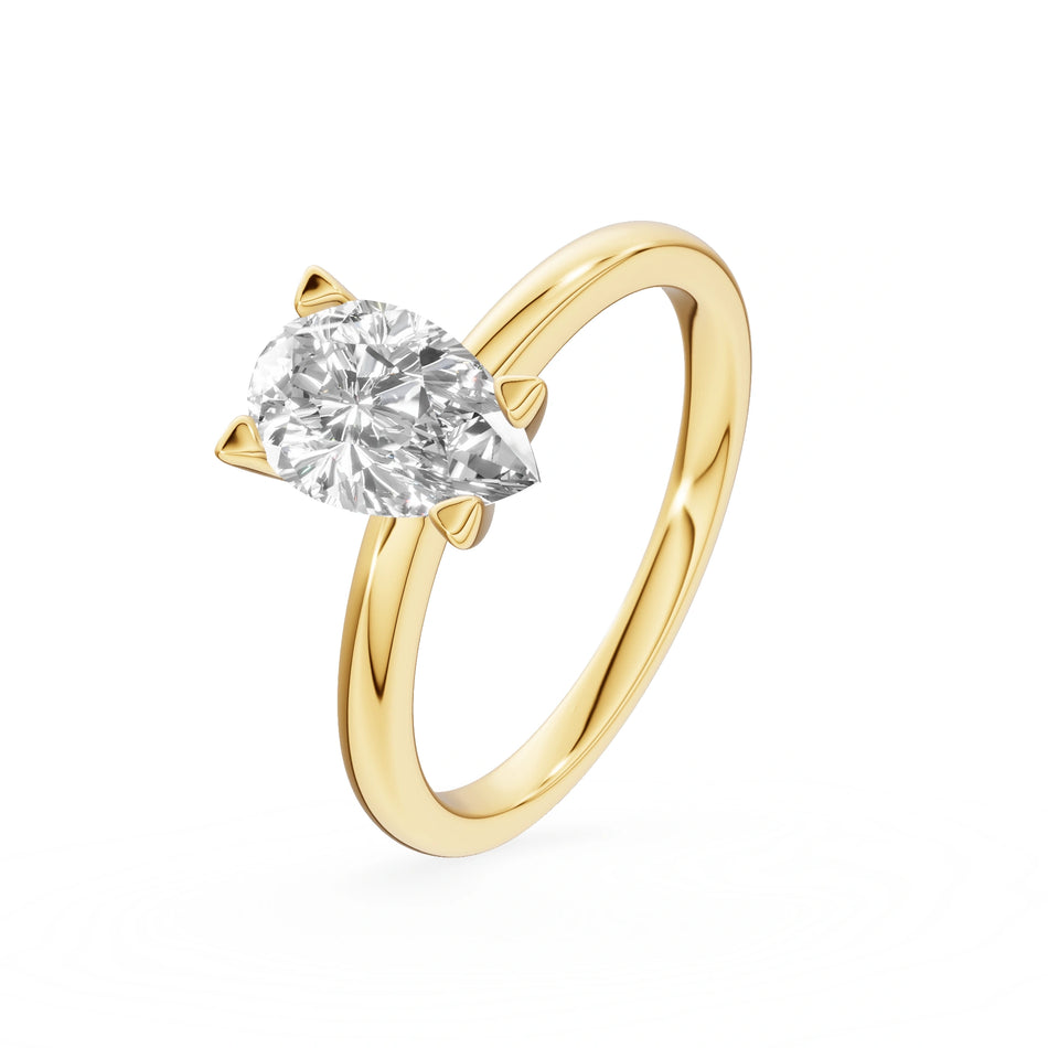 Gremari Seven Grace zásnubní prsten ze žlutého zlata s 1,00 ct přírodním diamantem – Pear