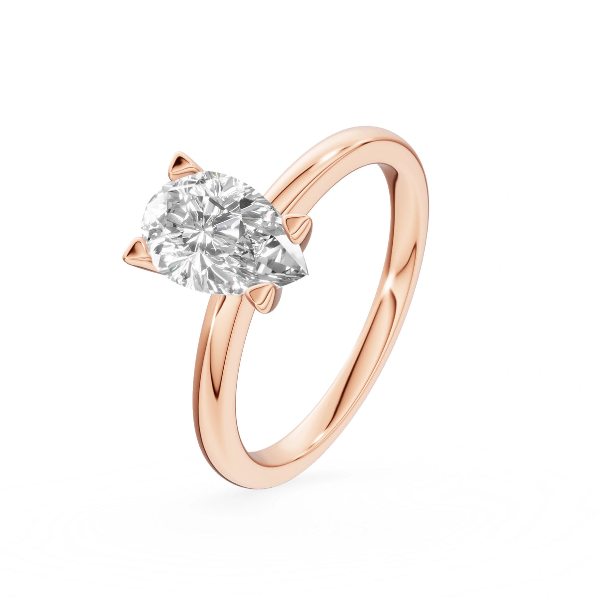 Gremari Seven Grace zásnubní prsten z růžového zlata s 1,00 ct lab-grown diamantem – Pear