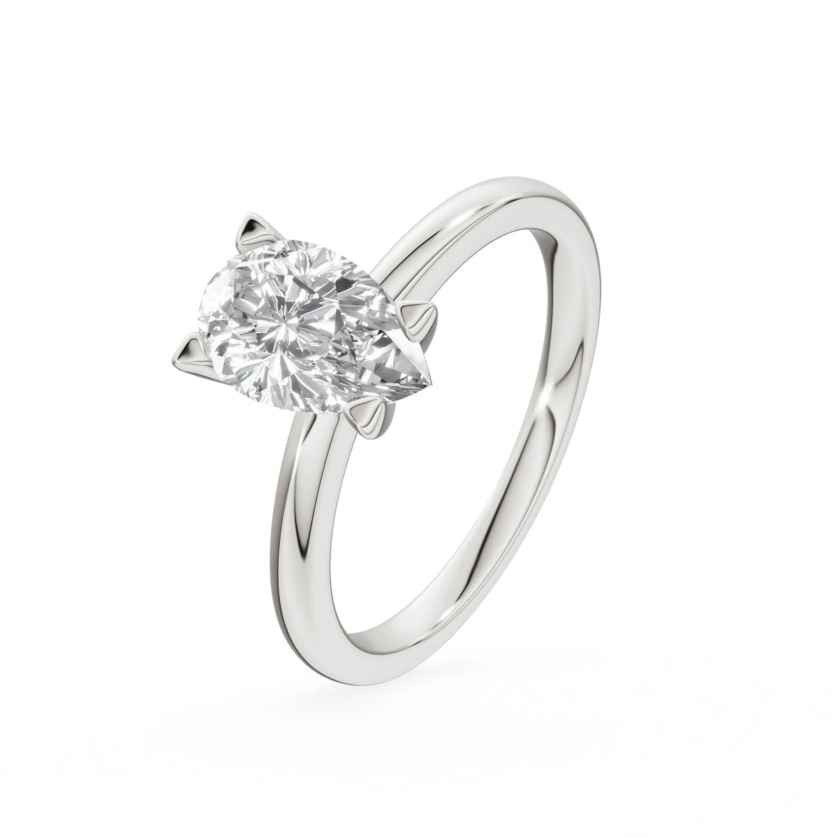 Gremari Seven Grace zásnubní prsten z bílého zlata s 1,00 ct lab-grown diamantem – Pear