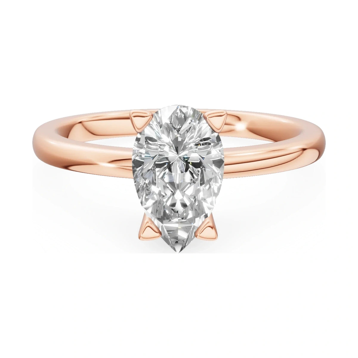 GREMARI Seven Grace 14K rose gold engagement ring with 1.00 ct pear-cut lab-grown diamond