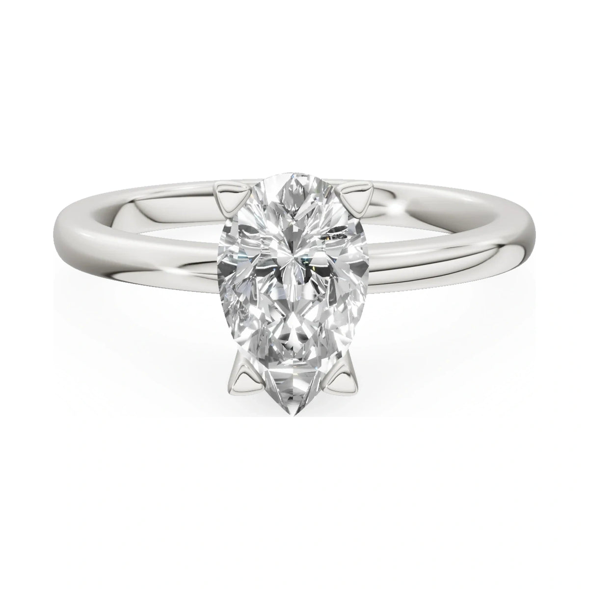 GREMARI Seven Grace 14K white gold engagement ring with 1.00 ct pear-cut lab-grown diamond