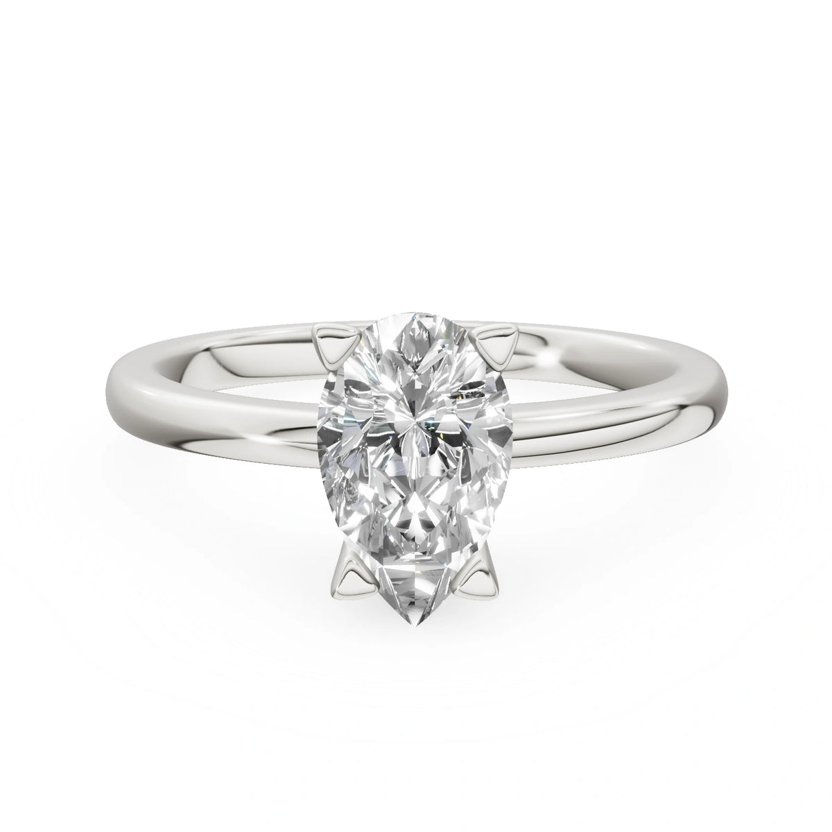 Gremari Seven Grace zásnubní prsten z bílého zlata s 1,00 ct lab-grown diamantem – Pear