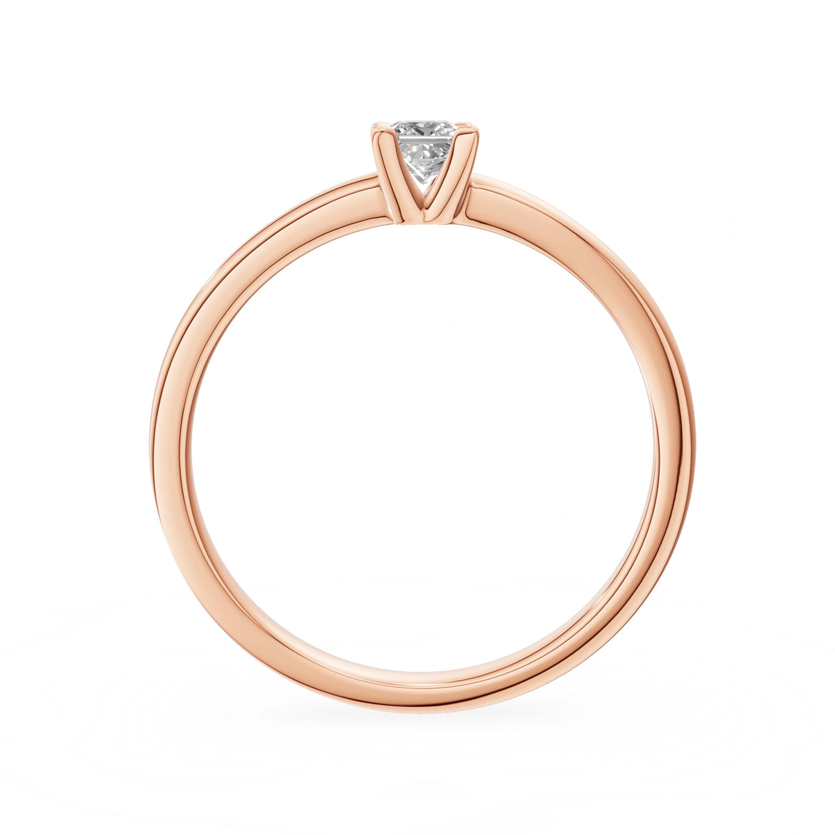 Gremari Seven Grace zásnubní prsten z růžového zlata s 0,15 ct lab-grown diamantem – Princess