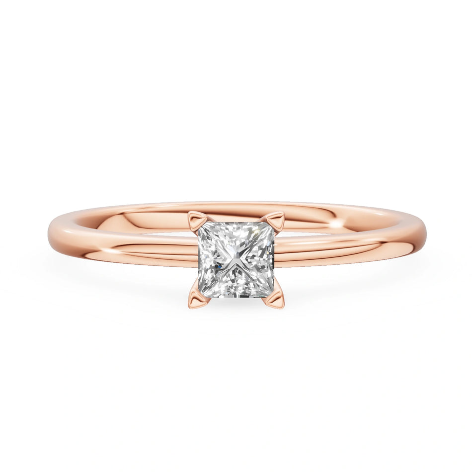 Gremari Seven Grace zásnubní prsten z růžového zlata s 0,30 ct lab-grown diamantem – Princess