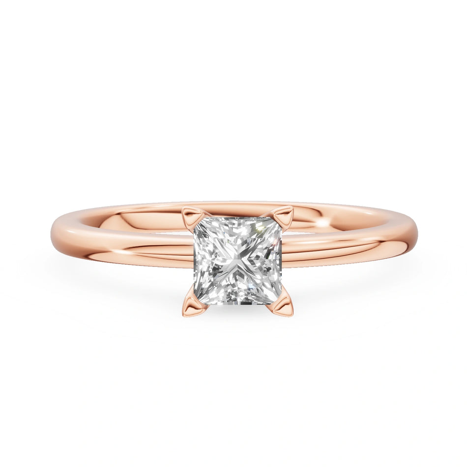 Gremari Seven Grace zásnubní prsten z růžového zlata s 0,50 ct lab-grown diamantem – Princess