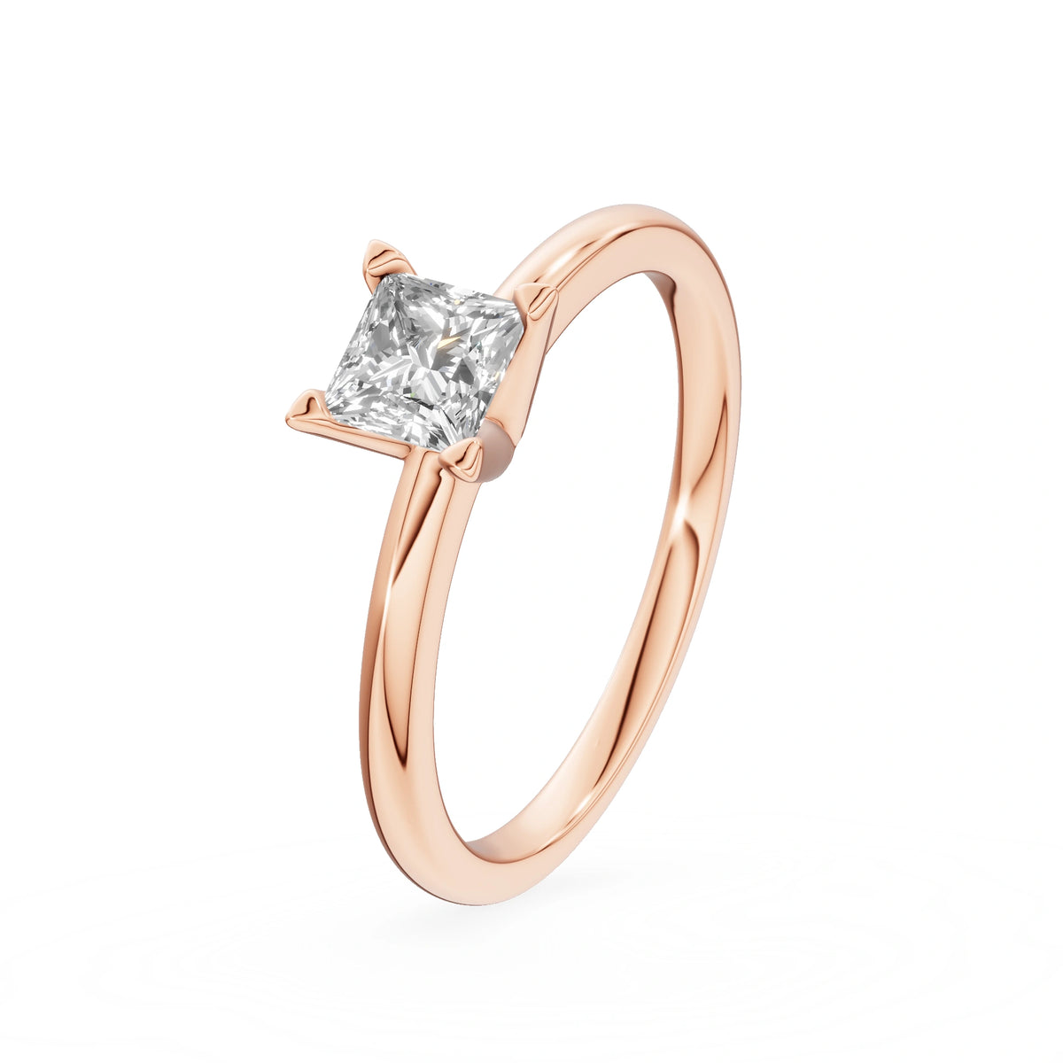 Gremari Seven Grace zásnubní prsten z růžového zlata s 0,50 ct lab-grown diamantem – Princess