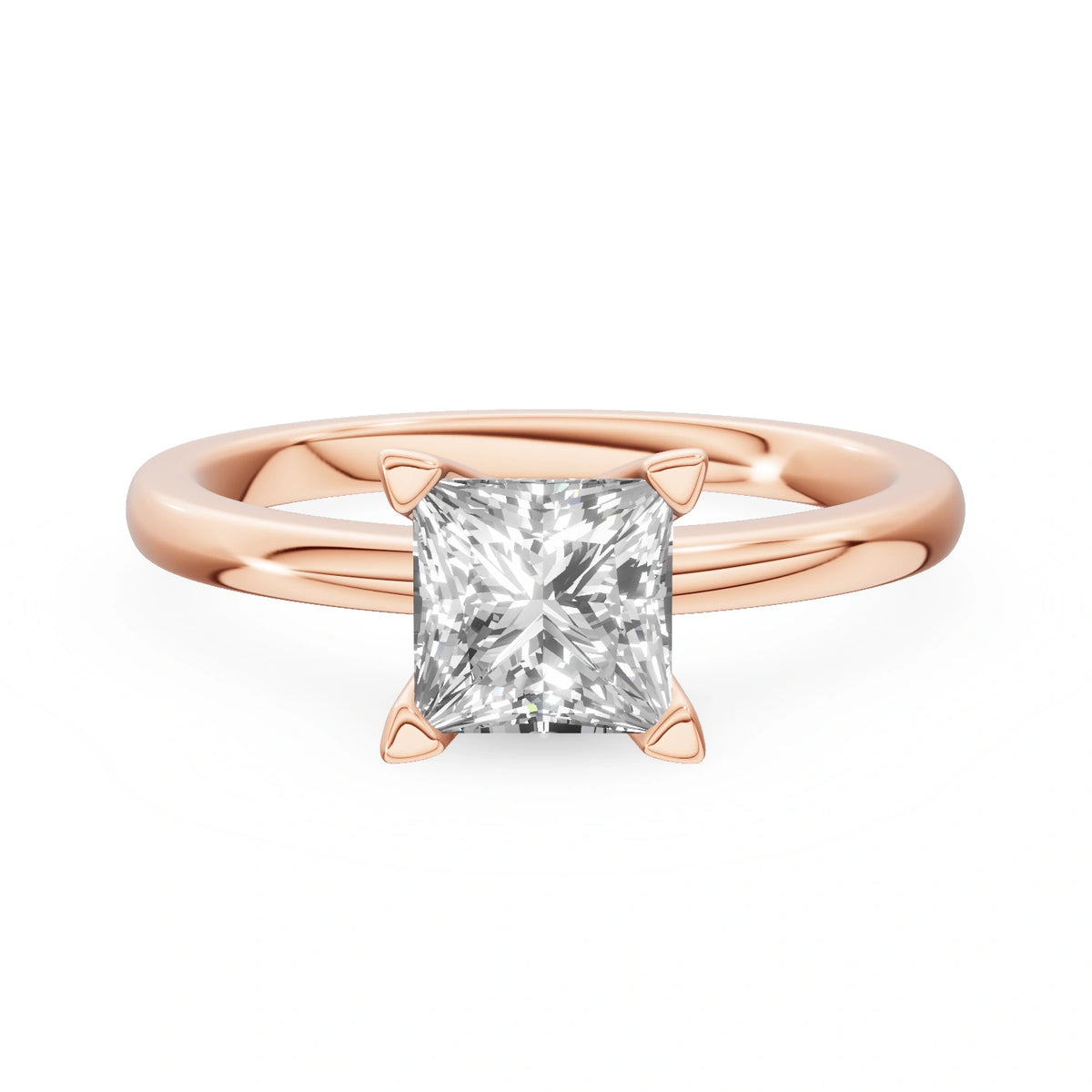 Gremari Seven Grace zásnubní prsten z růžového zlata s 1,00 ct lab-grown diamantem – Princess