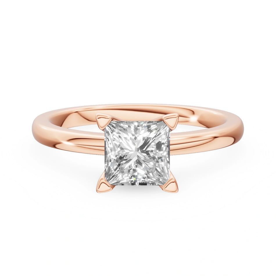 Gremari Seven Grace zásnubní prsten z růžového zlata s 1,00 ct lab-grown diamantem – Princess