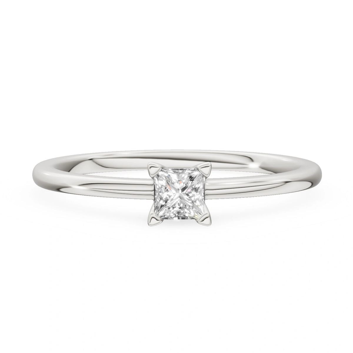 Gremari Seven Grace zásnubní prsten z bílého zlata s 0,15 ct lab-grown diamantem – Princess