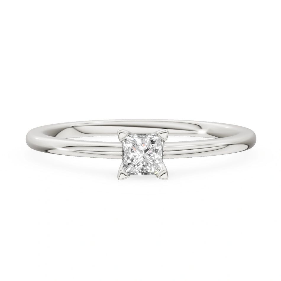 Gremari Seven Grace zásnubní prsten z bílého zlata s 0,15 ct lab-grown diamantem – Princess