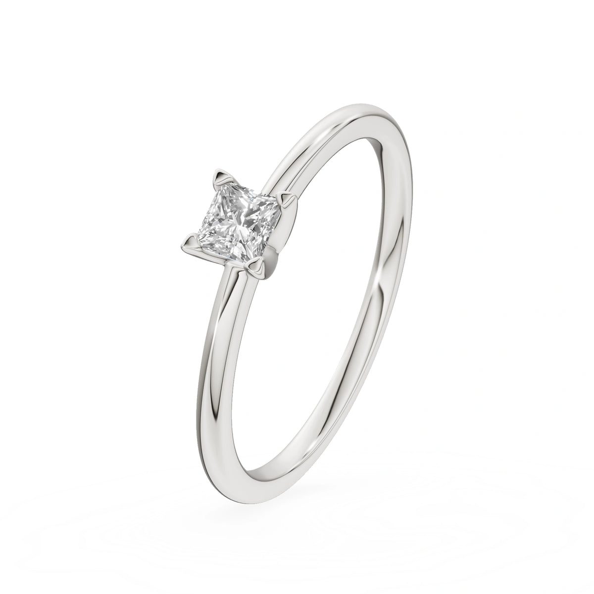 Gremari Seven Grace zásnubní prsten z bílého zlata s 0,15 ct lab-grown diamantem – Princess