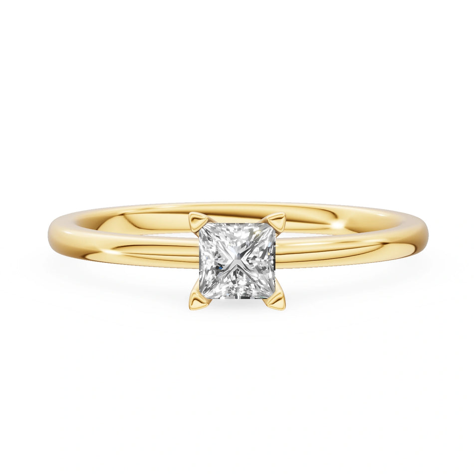 Gremari Seven Grace zásnubní prsten ze žlutého zlata s 0,30 ct lab-grown diamantem – Princess