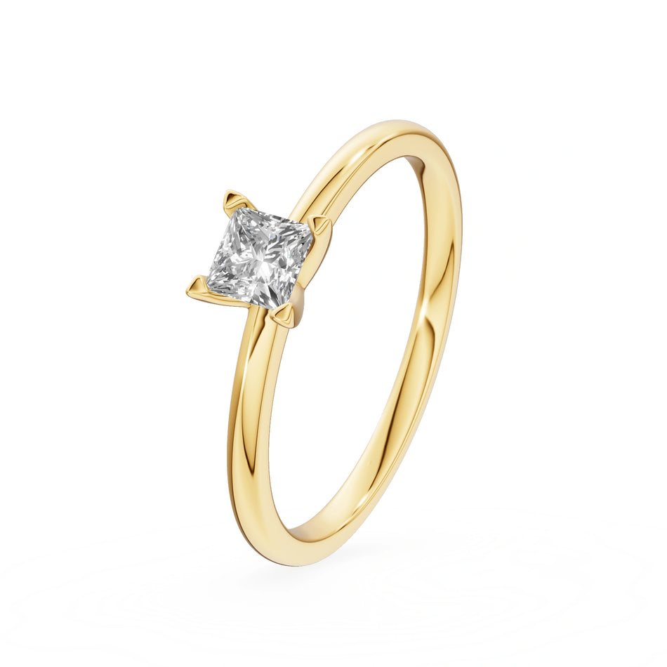 Gremari Seven Grace zásnubní prsten ze žlutého zlata s 0,30 ct lab-grown diamantem – Princess