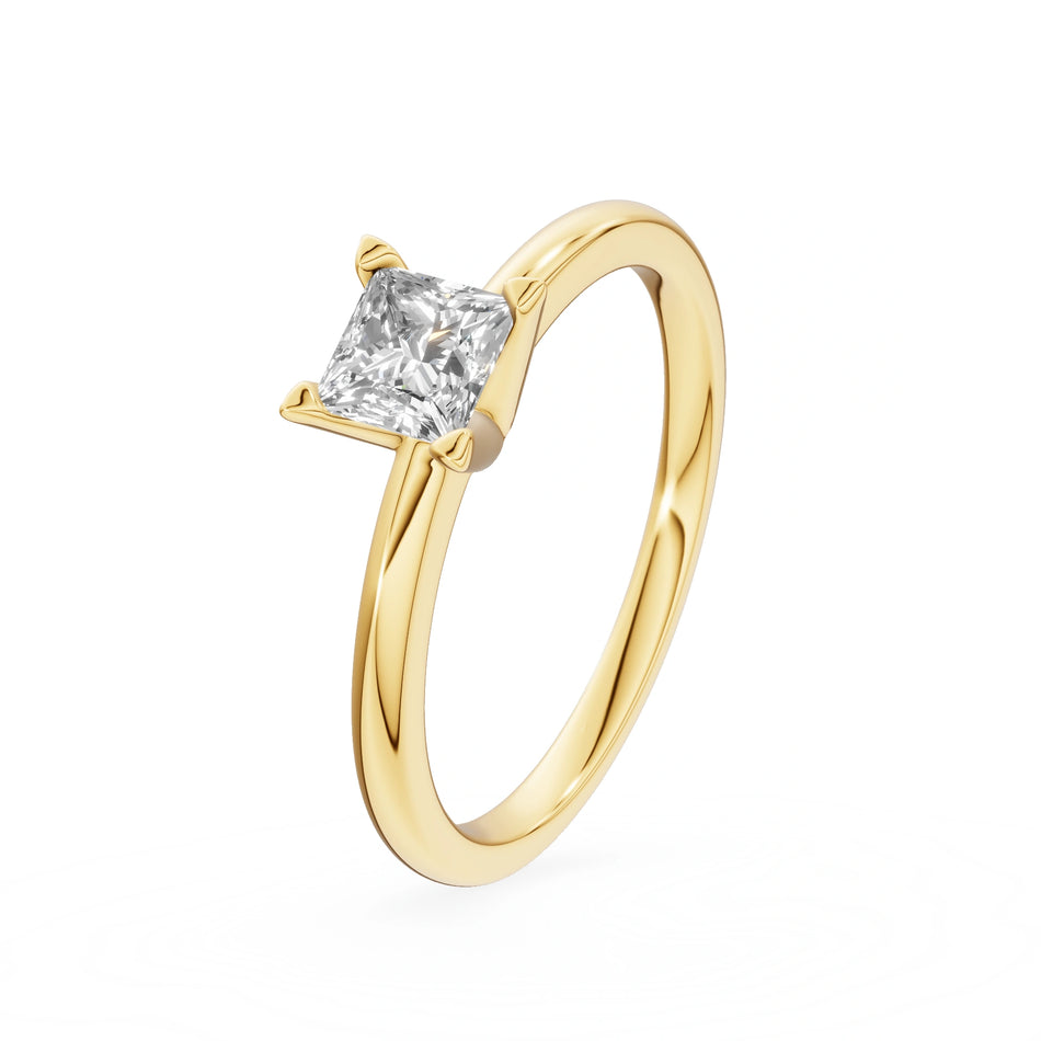 Gremari Seven Grace zásnubní prsten ze žlutého zlata s 0,50 ct lab-grown diamantem – Princess