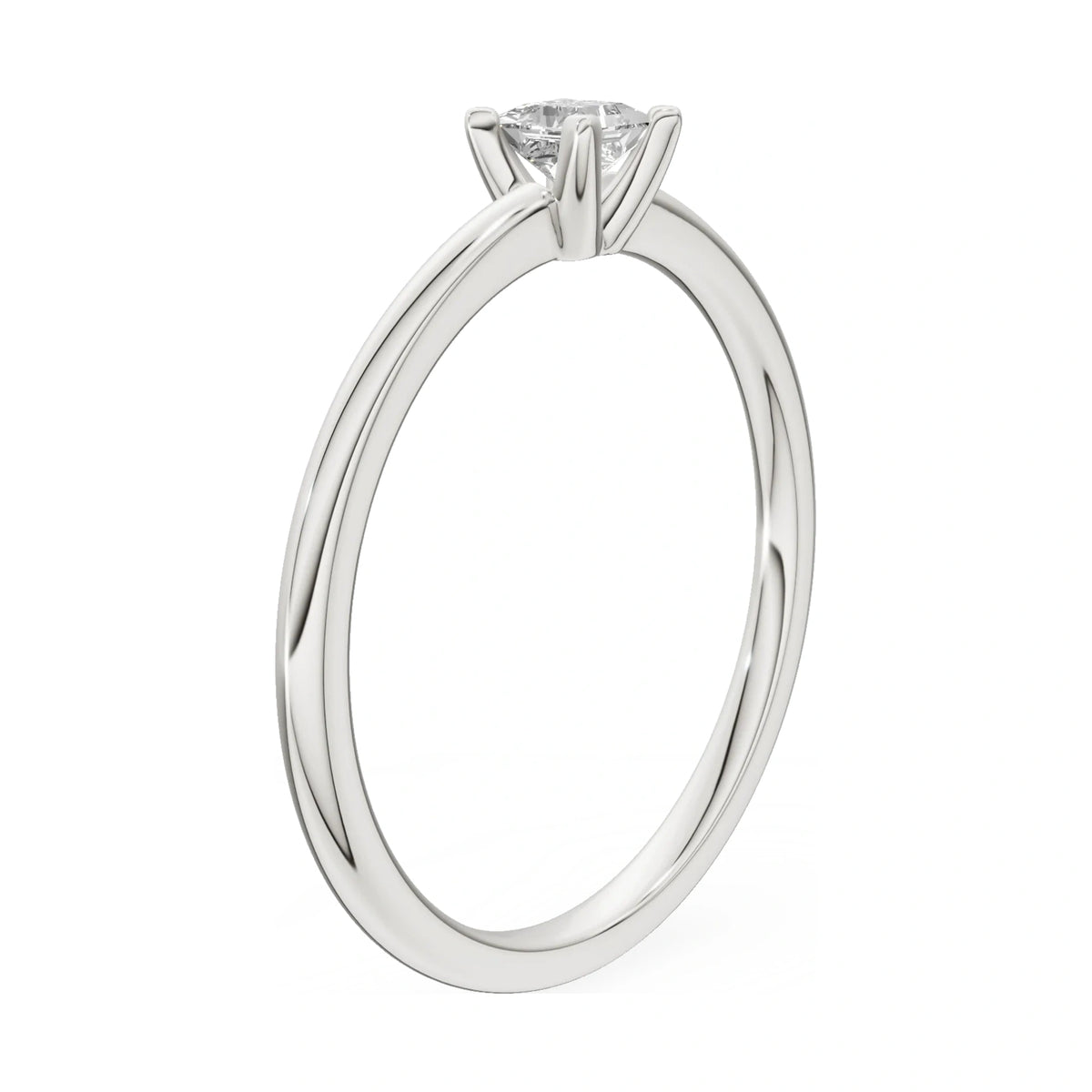 14K white gold GREMARI Seven Grace ring with 0.15 ct princess-cut lab-grown diamond