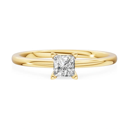 GREMARI Seven Grace 14K yellow gold engagement ring with 0.30 ct princess-cut lab-grown diamond