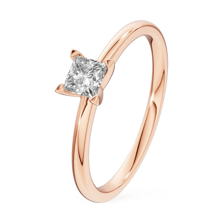 0.30 ct princess-cut lab-grown diamond GREMARI Seven Grace engagement ring in 14K rose gold