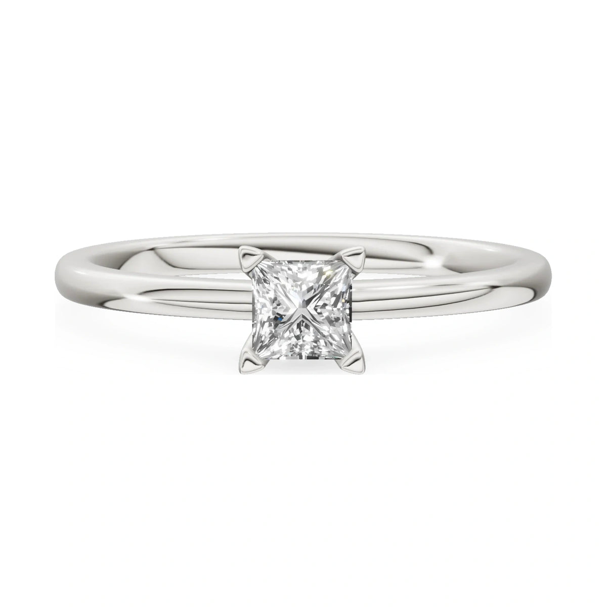 GREMARI Seven Grace 14K white gold engagement ring with 0.30 ct princess-cut lab-grown diamond