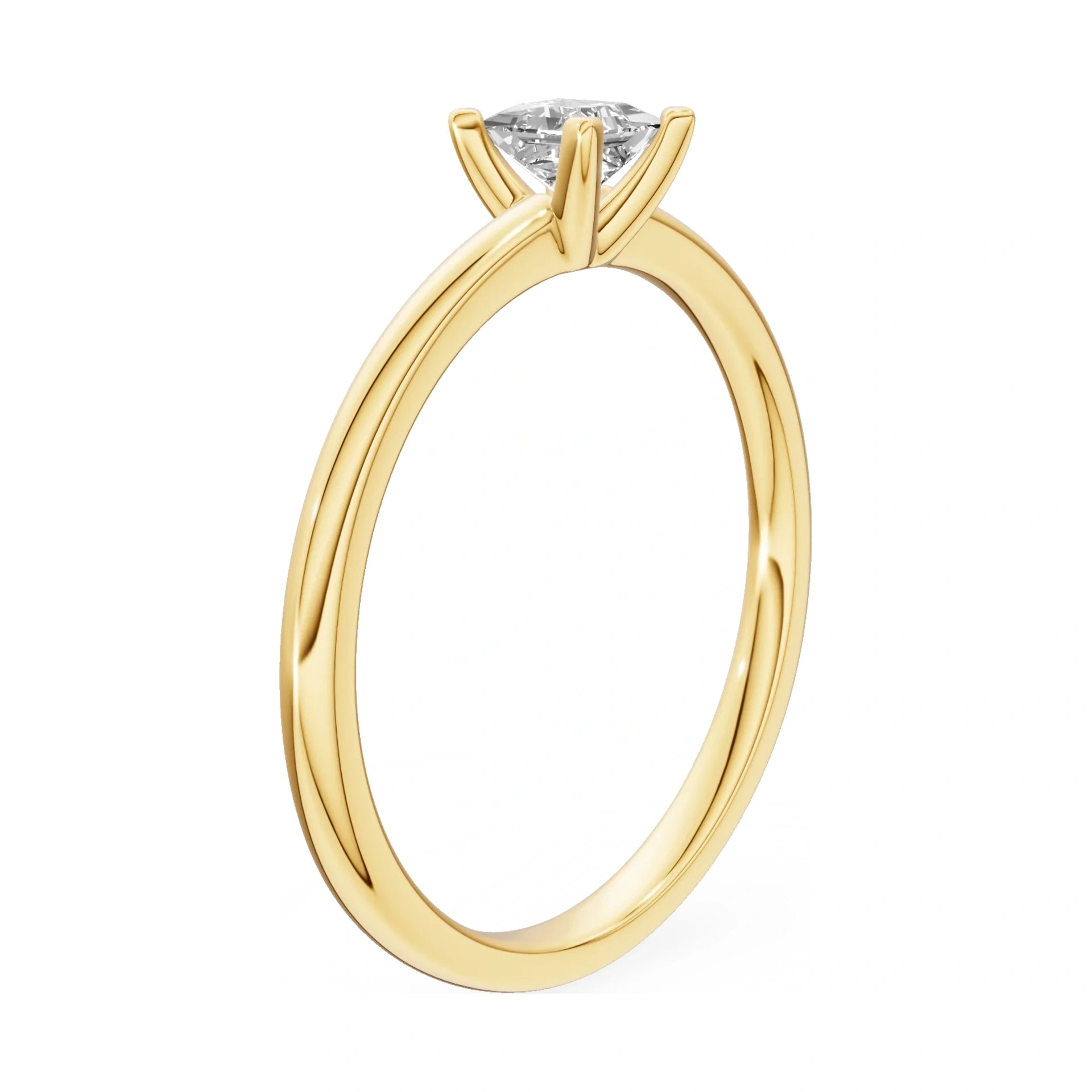 14K yellow gold GREMARI Seven Grace ring with 0.30 ct princess-cut lab-grown diamond