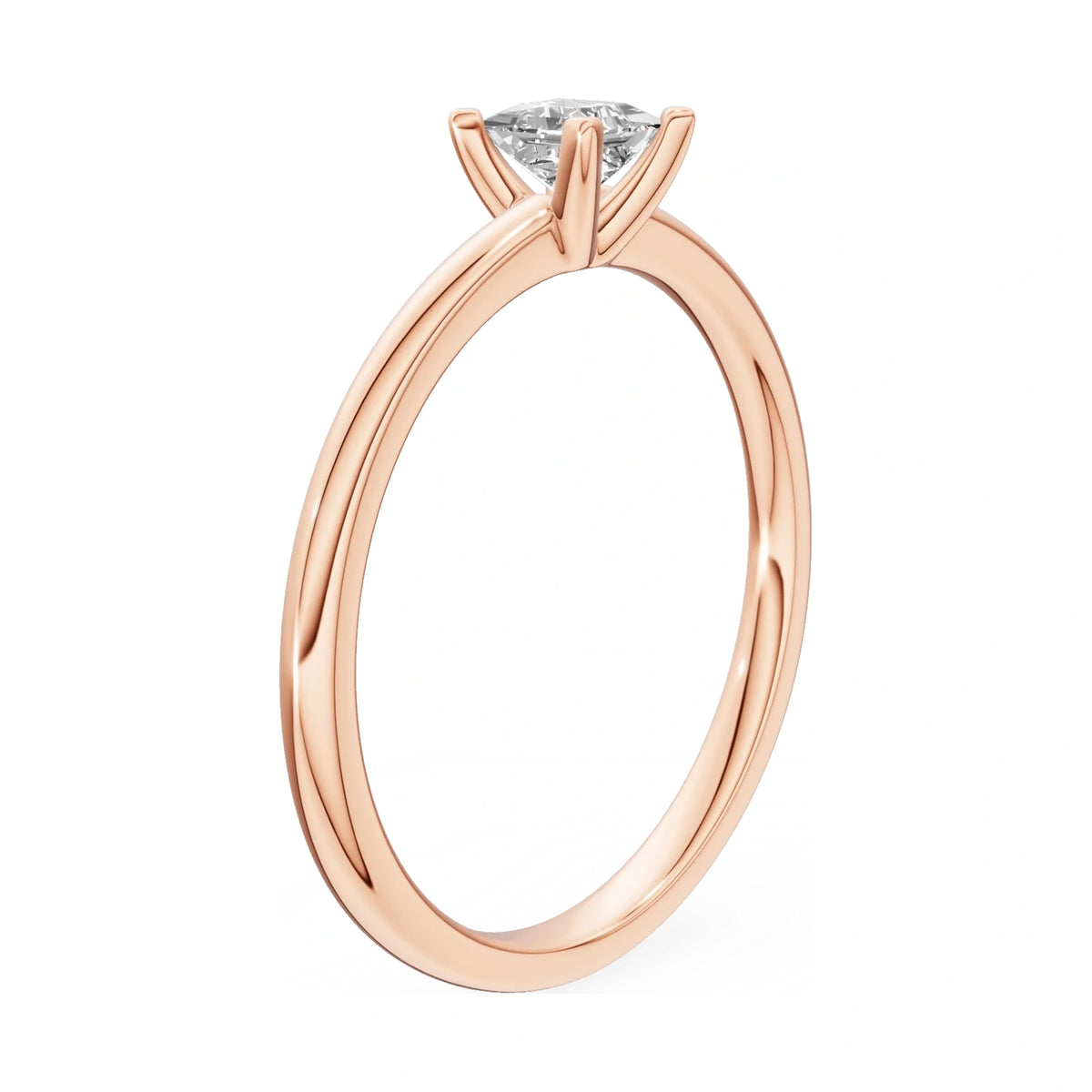 14K rose gold GREMARI Seven Grace ring with 0.30 ct princess-cut lab-grown diamond