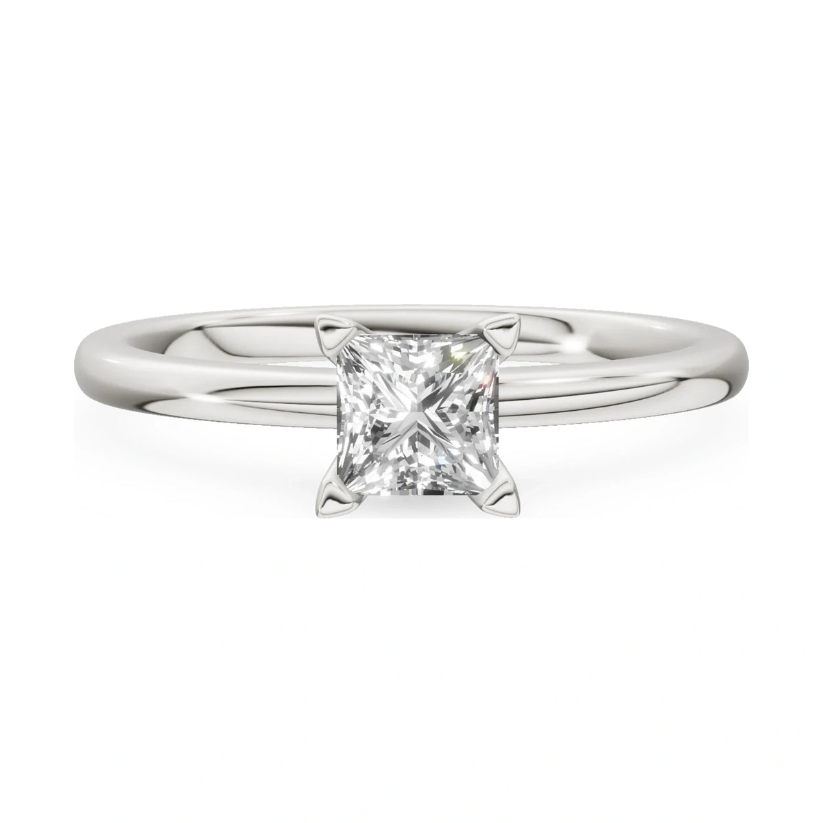 GREMARI Seven Grace 14K white gold engagement ring with 0.50 ct princess-cut lab-grown diamond