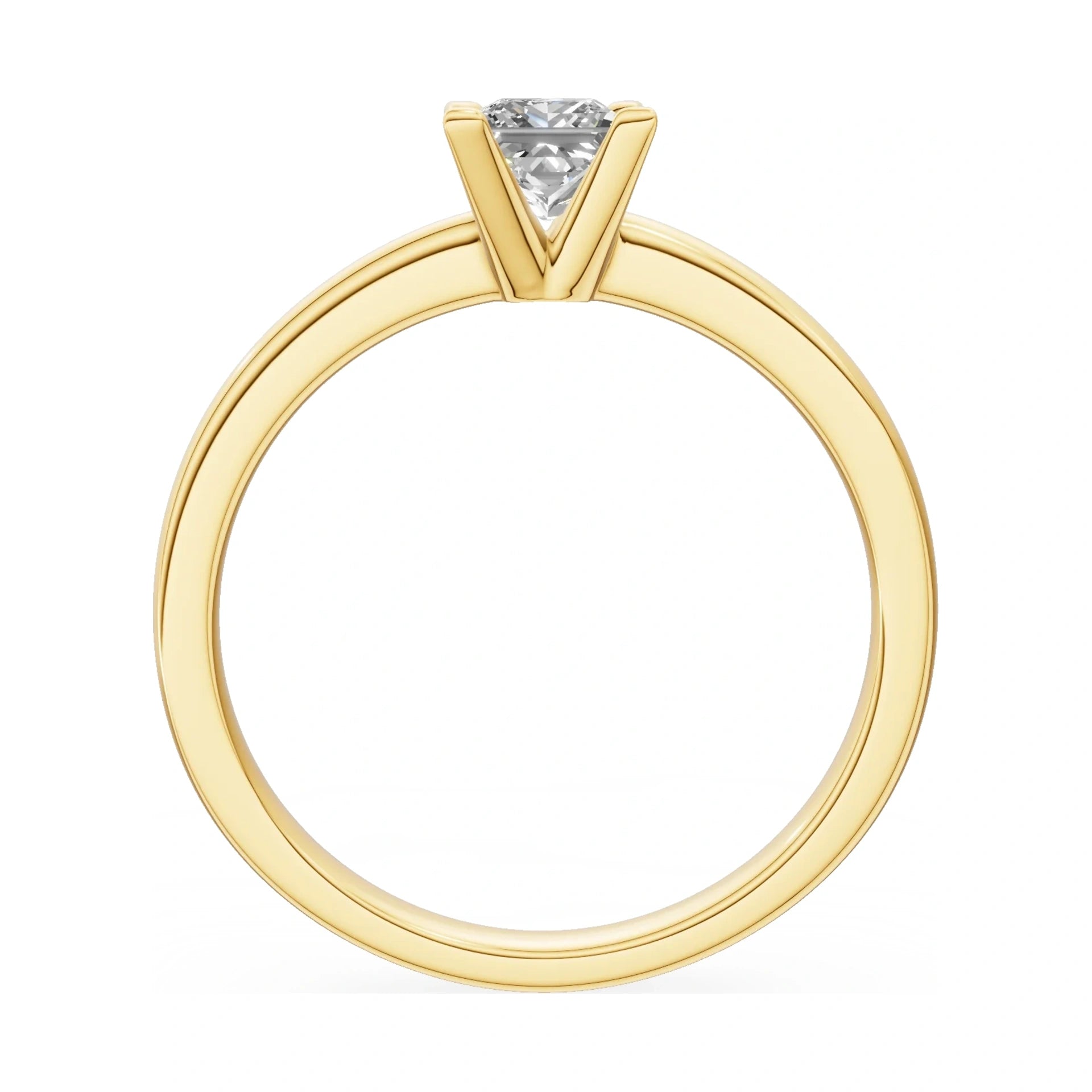 GREMARI Seven Grace princess-cut lab-grown diamond engagement ring in 14K yellow gold, 0.50 ct