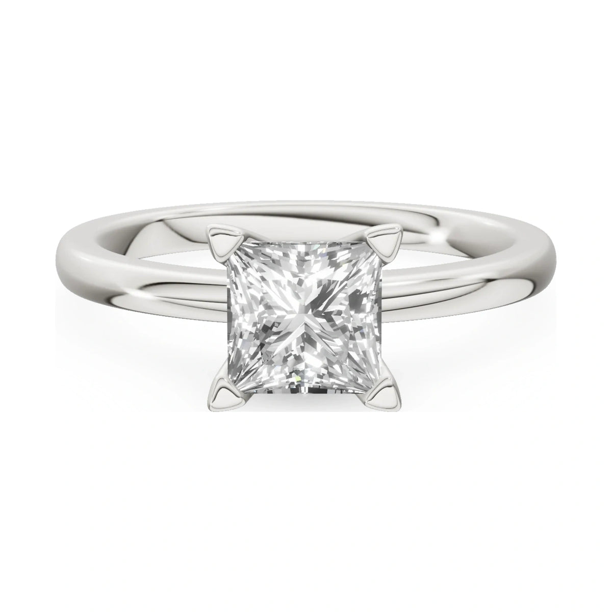 GREMARI Seven Grace 14K white gold engagement ring with 1.00 ct princess-cut lab-grown diamond