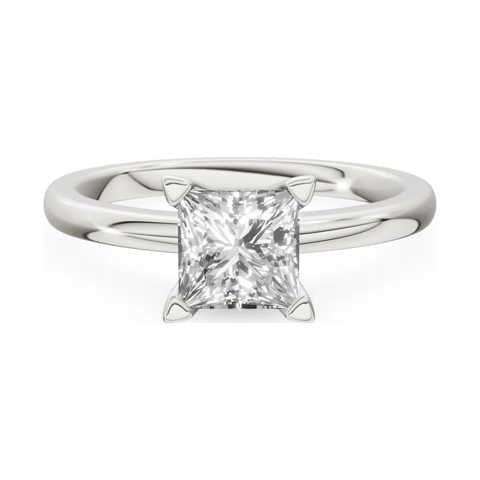 GREMARI Seven Grace 14K white gold engagement ring with 1.00 ct princess-cut lab-grown diamond