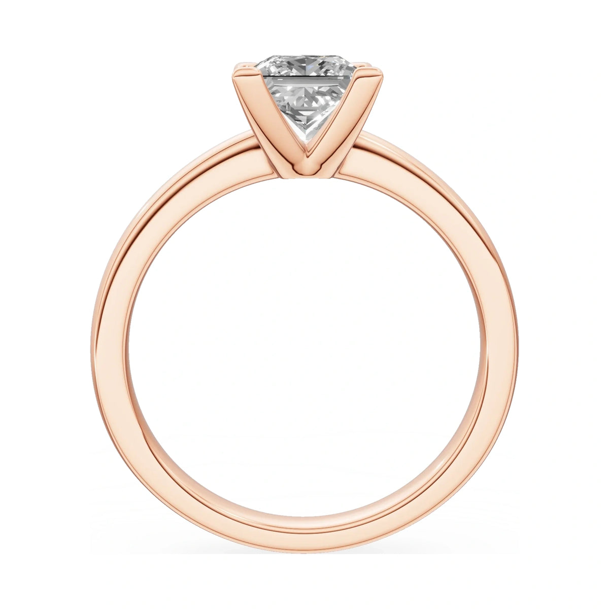 GREMARI Seven Grace princess-cut lab-grown diamond engagement ring in 14K rose gold, 1.00 ct