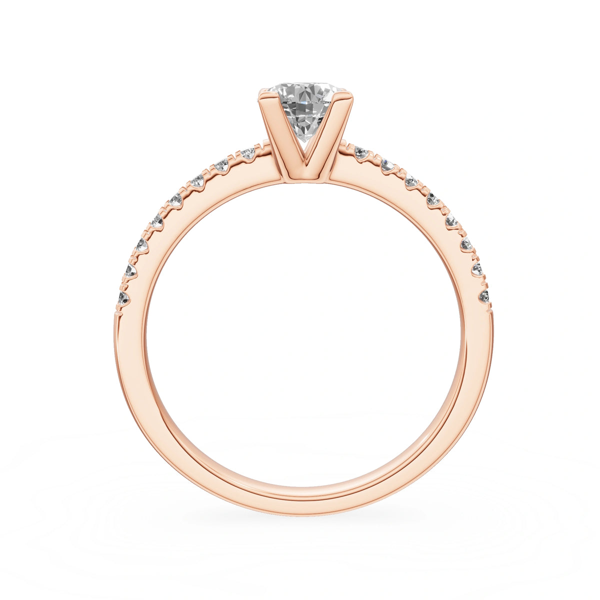 Gremari Seven Solis zásnubní prsten z růžového zlata s 0,50 ct lab-grown diamantem – Round/Brilliant