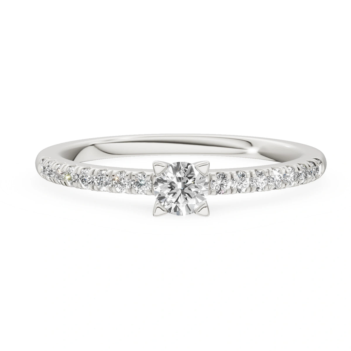 Gremari Seven Solis zásnubní prsten z bílého zlata s 0,15 ct lab-grown diamantem – Round/Brilliant